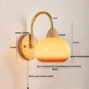 Axyaa Modern LED Wall Light: Glass Iron Wood Nordic Bedside Lamp for Home Decor