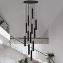Axyaa Crystal Chandelier Stair Pendant Lamp Living Room Lights