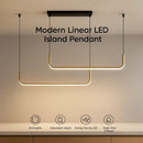 Axyaa Gold U-Shaped Linear LED Island Pendant Light for Kitchen & Dining