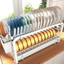 Axyaa Kitchen Pull-out Drainer Storage Rack for Sink Cabinet Tableware Organizing