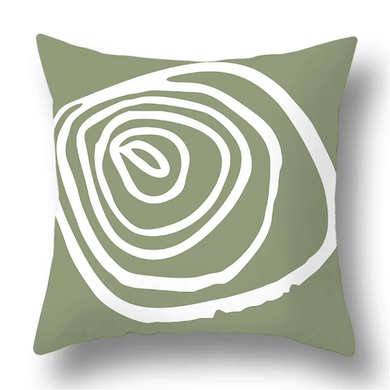 Axyaa Bohemian Style Green Texture Cushion Cover for Home and Car Decor