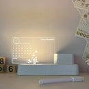 Axyaa Luminous Led Night Lights Acrylic Message Board Calendar Desktop Memo Prompt