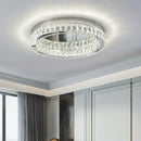 Axyaa Crystal LED Ceiling Chandelier: Modern Luxe Chrome Steel Dimmable Lamp for Living Room & Bedroom