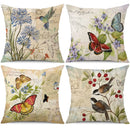 Axyaa Nature-Inspired Floral & Fauna Pillow Covers - Sofa Bedroom Car Cushion Cover