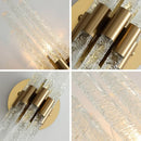 Axyaa Water Ripple Crystal Copper Wall Lamp: Modern Minimalist LED Glass Lighting.