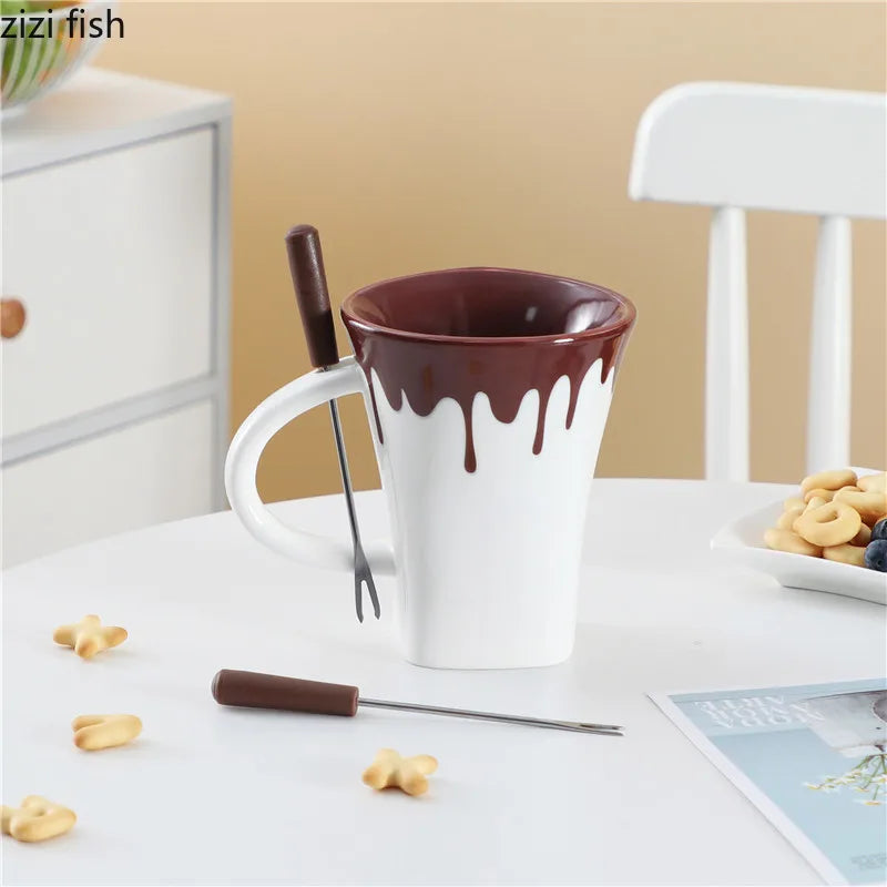 Axya Ceramic Chocolate Fondue & Cheese Melting Oven Coffee Milk Dessert Cups