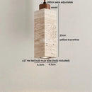 Axyaa Yellow Travertine Stone LED Pendant Lights for Minimalist Spaces
