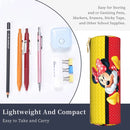 Axyaa Leather Pencil Case Mickey Minnie Design Big Capacity Stationery Holder