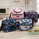 Axyaa Cartoon Print Tote Cooler Lunch Bag - Portable Insulated Outdoor Picnic Office School