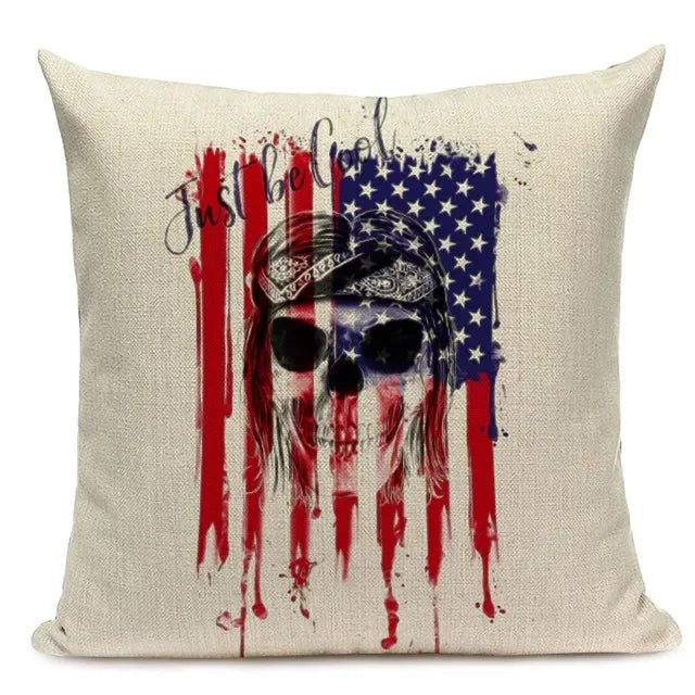 Axyaa Union Jack American Flag Throw Pillow Cases 45x45cm Square Top King Size