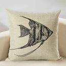 Axyaa Octopus Personality Linen Pillowcase for Marine Life Sofa Decoration