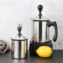 Axyaa Stainless Steel Milk Frother Cup with Double Filter Screens for Latte Art