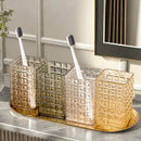 Axyaa Square Toothbrush Holder Water Cup Bathroom Accessory