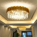 Axyaa Gold Crystal LED Chandelier for Home Décor Lighting