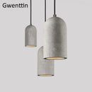 Axyaa Retro Cement Pendant Lamp: Vintage LED Hanging Lights for Dining Room or Cafe