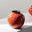 Axyaa Red Porcelain Flower Vase: Elegant Home Decor & Terrarium Accessory