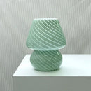 Axyaa Glass LED Mushroom Table Lamp: Korean Ins Style Striped Decor, Cute & Translucent