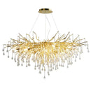 Axyaa Luxury Crystal Chandelier with Golden Base & Water Drop Decorations