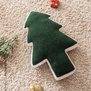 Axyaa Red Green Christmas Tree Plush Pillow: Festive Home Sofa Decoration
