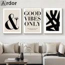 Axyaa Abstract Good Vibes Canvas Wall Art Print for Home Decor