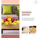 Axyaa Bamboo Round Sieve Basket: Handwoven Eco-Friendly Decorative Storage Organizer