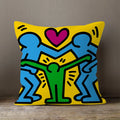 Axyaa Plush Velvet Pillowcase Decorative Cushion Cover in Popular Graffiti Art