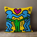 Axyaa Plush Velvet Pillowcase Decorative Cushion Cover in Popular Graffiti Art