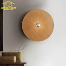 Axyaa Rattan Weaving Wall Lamps: Japanese E27 LED Indoor Lighting for Home, Hotel, and Tea House