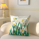Axyaa Pastoral Flower Embroidery Pillowcase - Canvas Towel Sofa Cushion Cover
