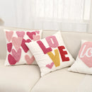 Axyaa Love Tufted Velvet Pillow Cover Cute Pink Valentine's Day Cushion Cover