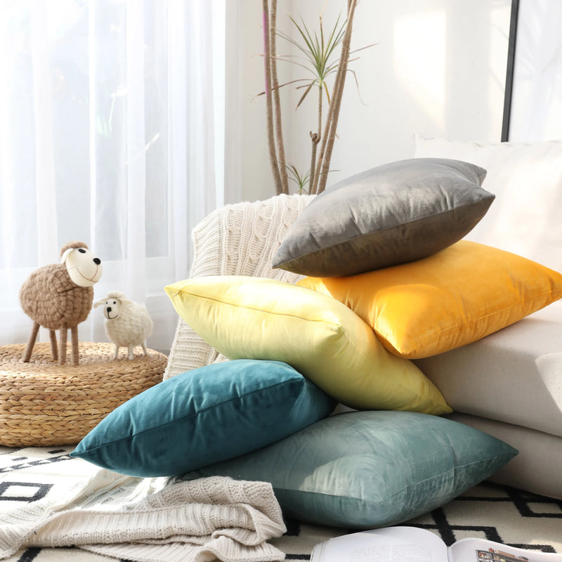 Velvet Cushion Covers 45x45cm: Axyaa Home Decor Pillowcases for Sofa Cushions