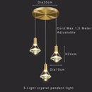 Modern Crystal Pendant Light by Axyaa: Height Adjustable Hanging Fixture for Kitchen, Dining, Living, Bedroom
