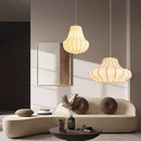 Axyaa Zeppelin Silk Pendant Light: Designer Unique Wabi Sabi Lamp for Living Room or Bedroom