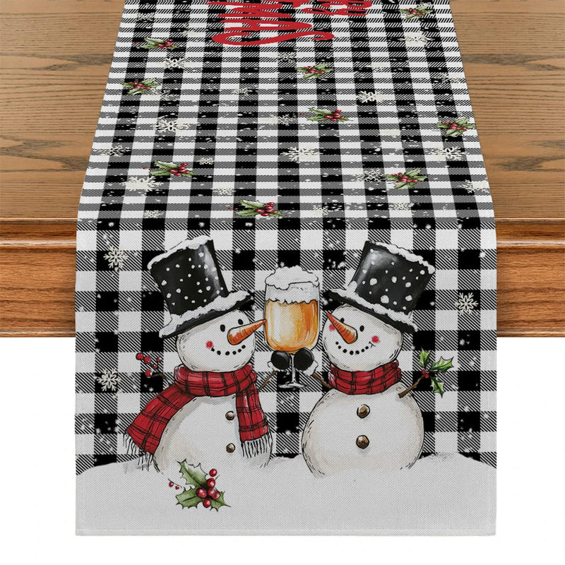 Axyaa Snowman Snowflake Table Runner Home Decor & Party Essential