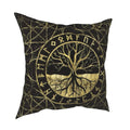 Axyaa Tree of Life Mystic Viking Gold Cushion Cover Pillowcase