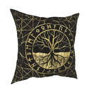 Axyaa Tree of Life Mystic Viking Gold Cushion Cover Pillowcase