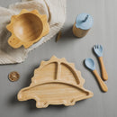 Axya Dinosaur Baby Feeding Set - Silicone Suction Cup Tableware & Utensils