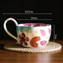 Axya Hand Painted Ceramic Mug with Big Handle for Tea, Coffee, and Juice