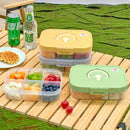 Axyaa Clear Compartment Lunch Box for Kids - Portable Sealed Bento Container