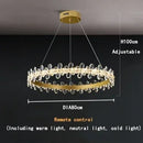 Axyaa Crystal LED Chandeliers: Luxury Lighting for Living Dining Kitchen Room