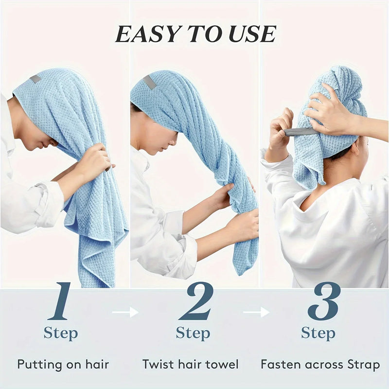 Axyaa Pink Large Hair Towel Wrap for Fast Drying Women's Hair