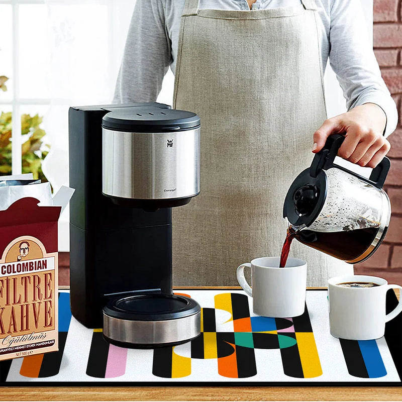 Axyaa Floral Drain Pad: Absorbent Anti-slip Kitchen & Bathroom Mat