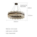 Axyaa Luxury Crystal Chandelier Black Gold LED Modern Home Decoration Dining Room Light