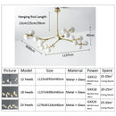 Axyaa Black Gold LED Glass Ball Chandelier for Living Room Kitchen Bedroom Decor