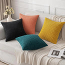 Axyaa Striped Corduroy Plush Velvet Pillowcases - 18x18 Inch Boho Cushion Cover