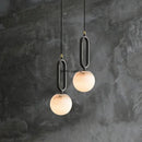 Axyaa Marble Pendant Light Modern Copper Chandelier for Living Room