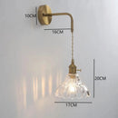 Axyaa Brass Glass LED Wall Lamp for Home Decor Lighting
