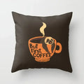 Axyaa Coffee Print Polyester Throw Pillow Case for Home Sofa Chair Decor