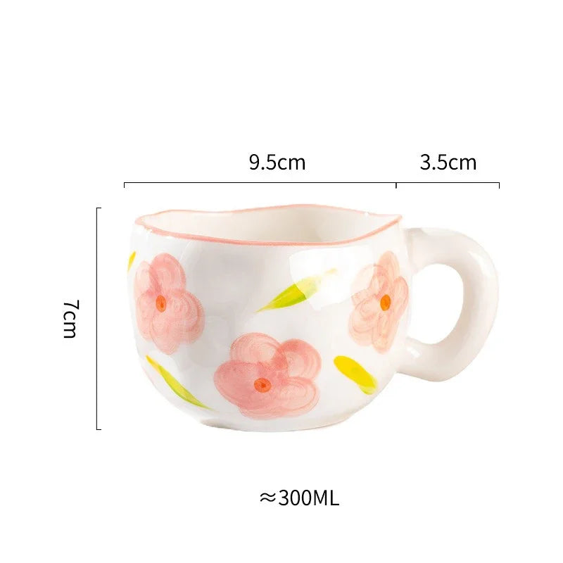 Axyaa Ceramic Mug: Irregular Pattern Coffee Cup for Creative Gifts