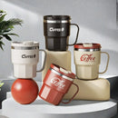 Axyaa Stainless Steel Double-Layer Insulated Coffee Cup With Handle and Sealed Lid